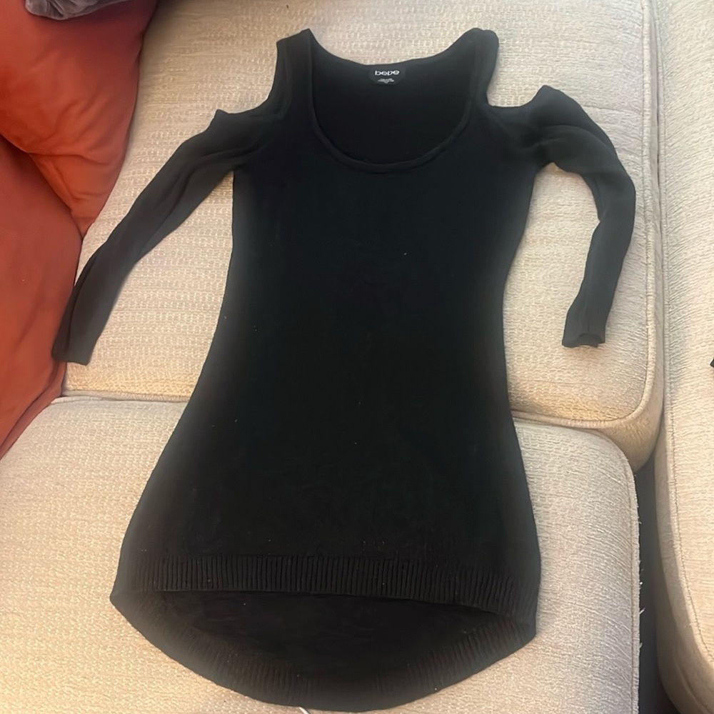 Bebe Cold ShoulderSparkle  Sweater